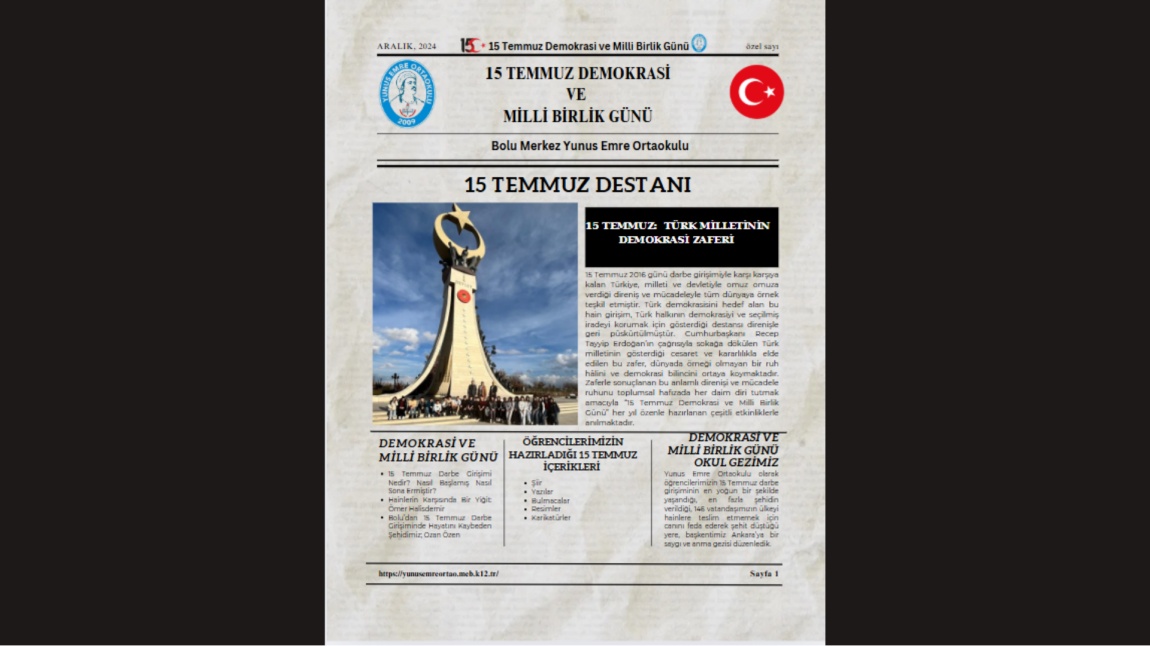 15 TEMMUZ GAZETEMİZ 